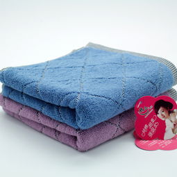 佳威日用品——百分百純棉深色菱形格毛巾，超強吸水，柔軟舒適